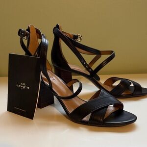 Coach Women's Black Strappy Heels